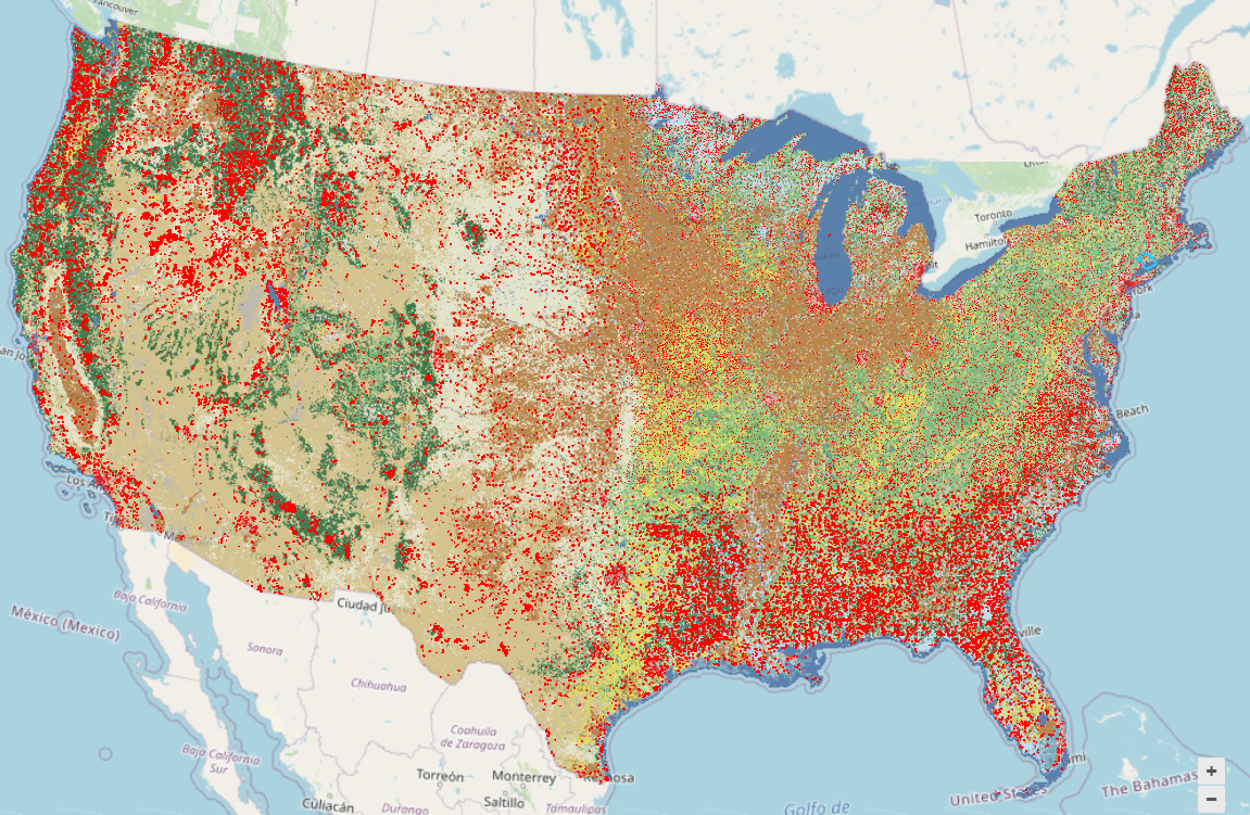 Static land cover image with general change