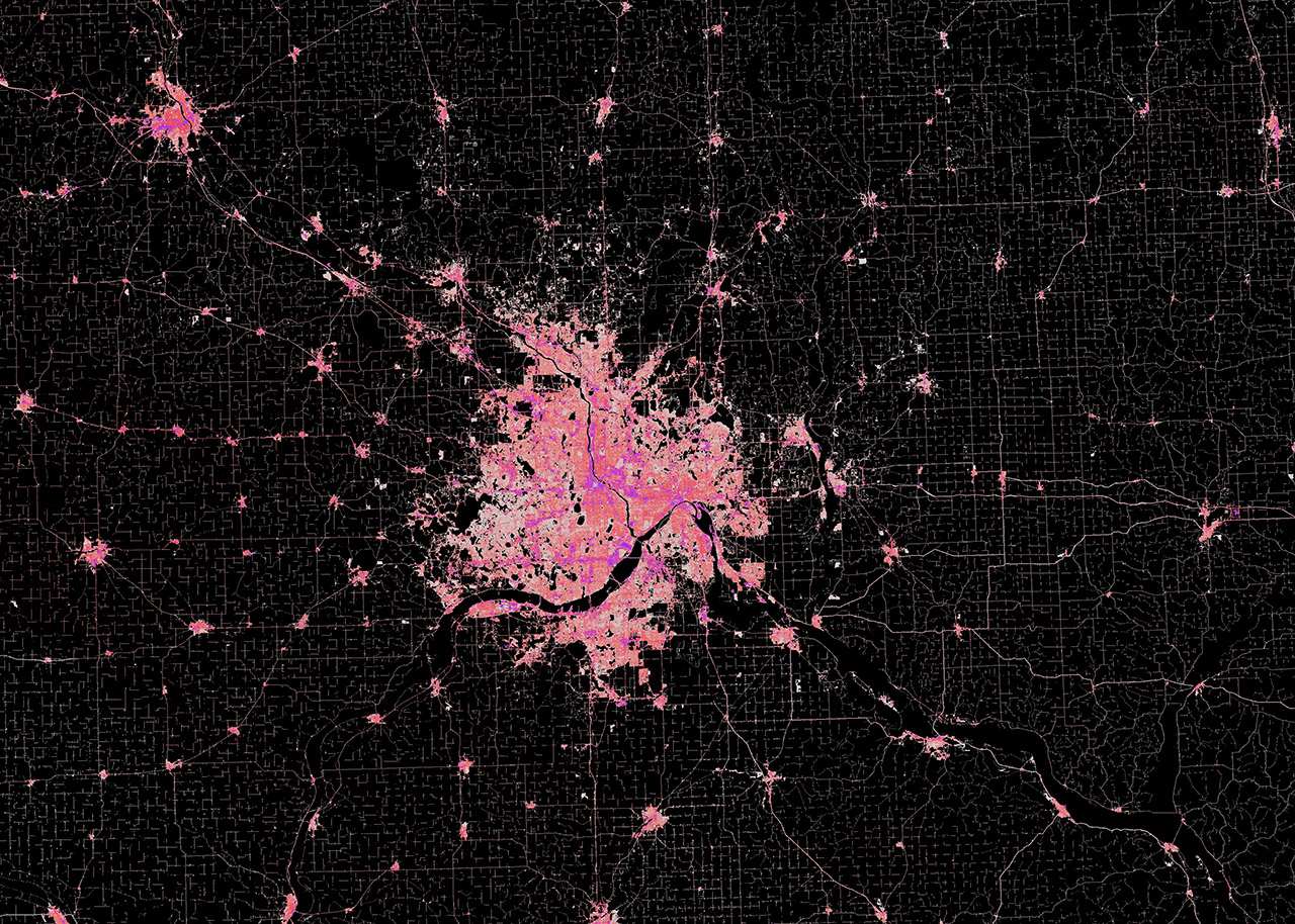 Percent developed imperviousness, Minneapolis/St. Paul, Minnesota