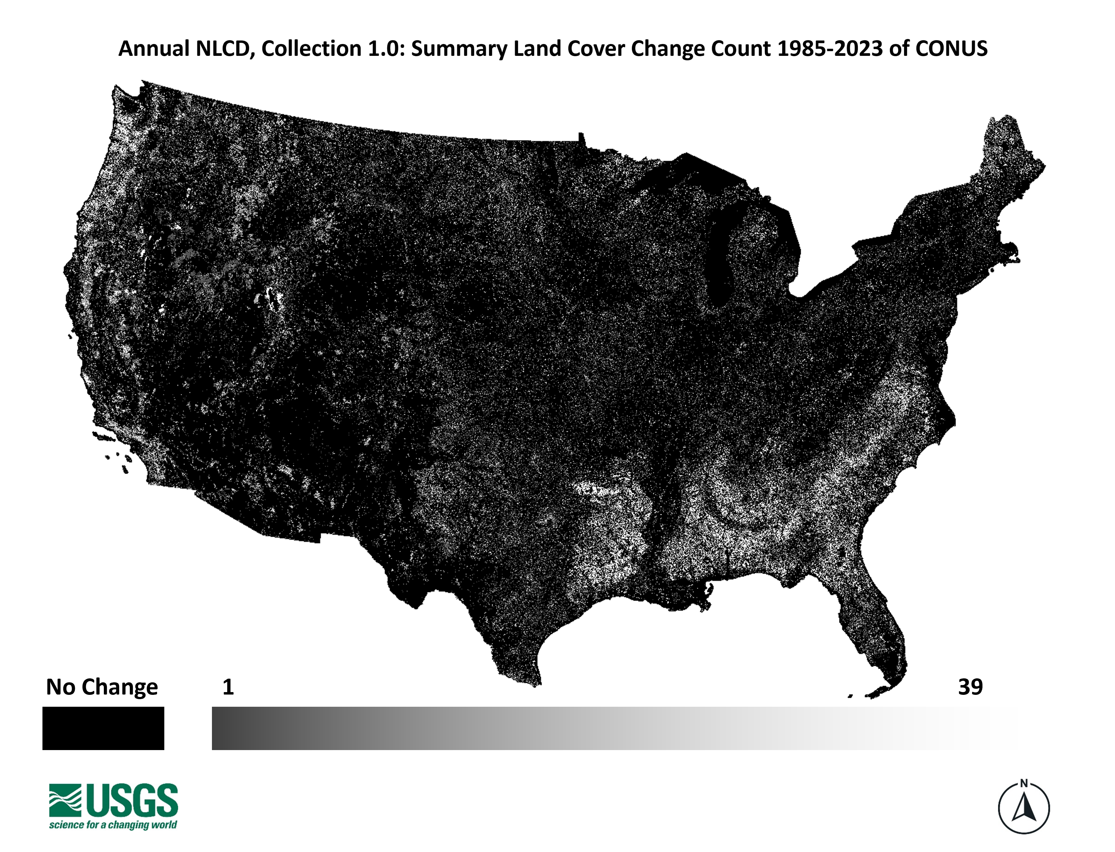 Land Cover Change Count Image with legend