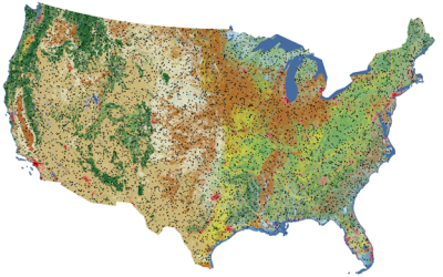Annual NLCD image of CONUS showing Validation Points