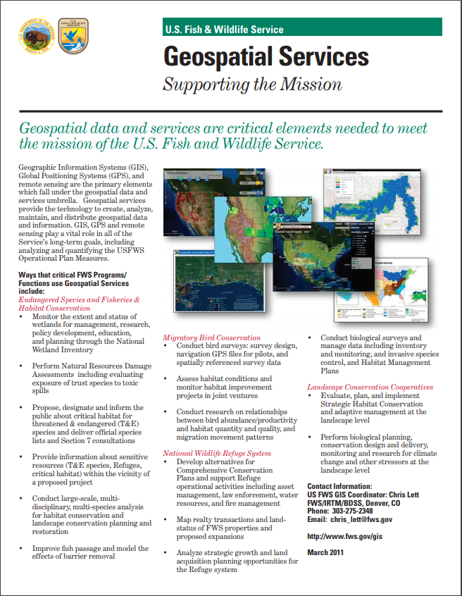 Thumbnail of Geospatial Services within the U.S. Fish and Wildlife Service