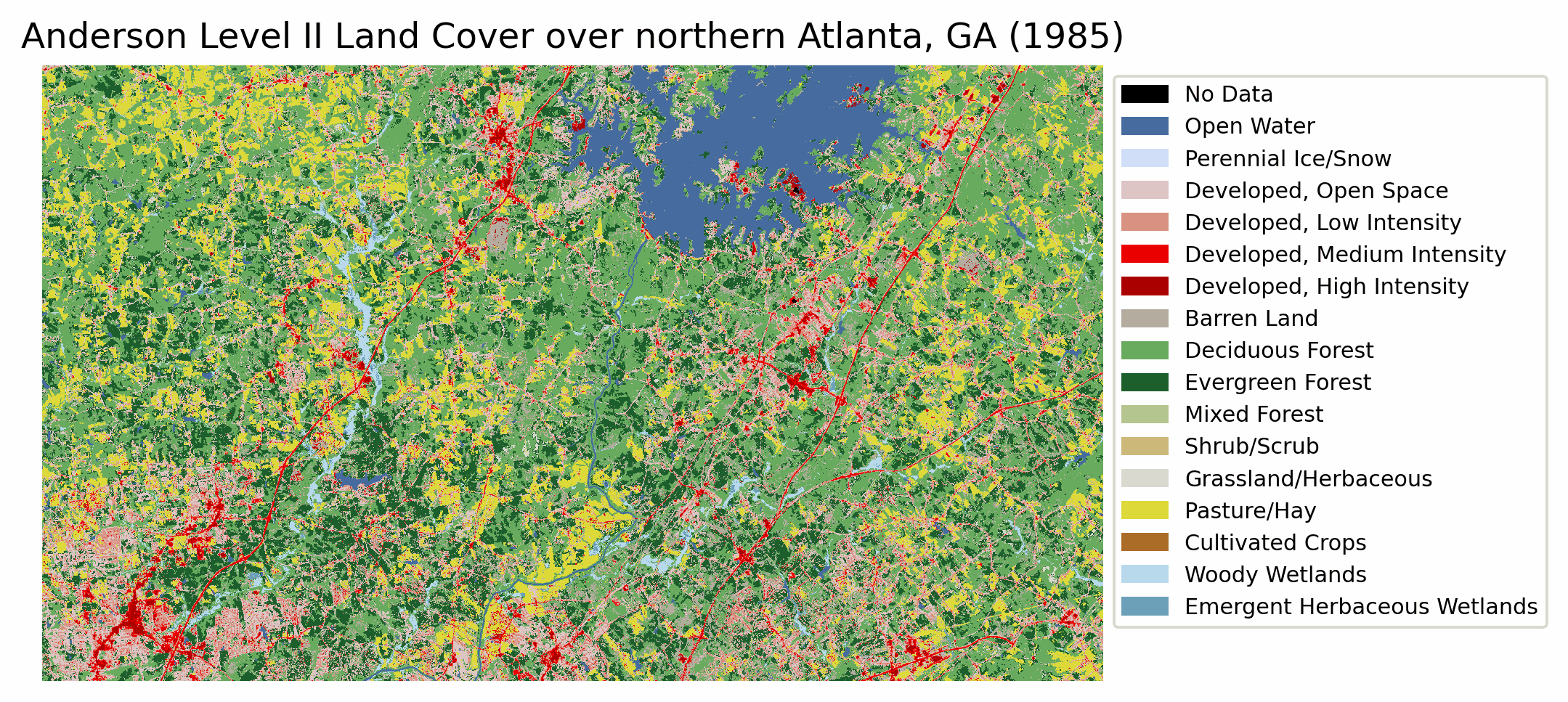 Anderson Level II Land Cover over Atlanta, GA